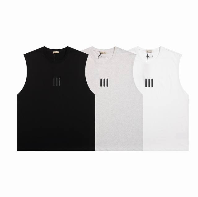 Essentials Fear Of God co-branded R123 new three-bar sleeveless T-shirt vest Mod