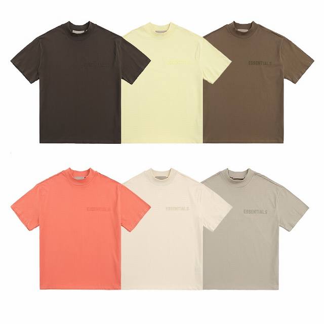 Flocked Letters Essentials Fog Summer Cotton Short Sleeve T-shirt Style No.: E22