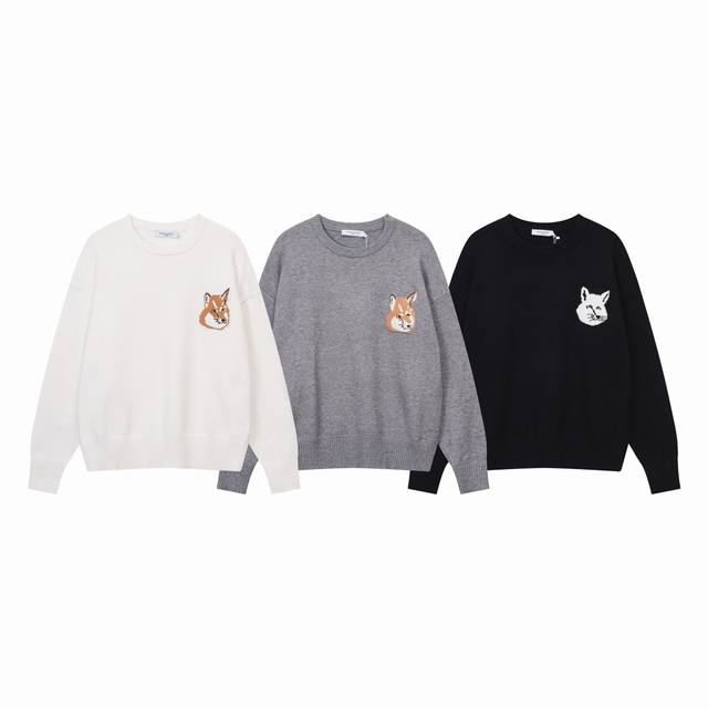 A8119 Maison Kitsune New arrival: Large fox head embroidery on the chest. Simple