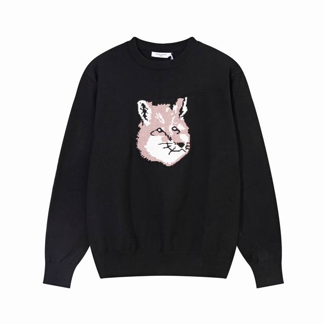 A8103 Maison Kitsune New Autumn/Winter Classic Fox Head Round Neck Cardigan Swea