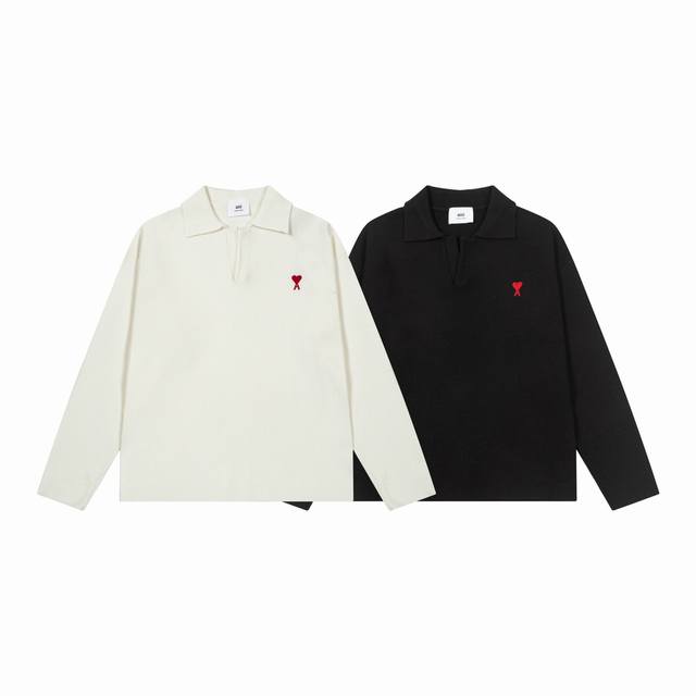 8156 Ami Paris Autumn/Winter New Arrival: Ami De Coeur Polo Neck Pullover Sweate