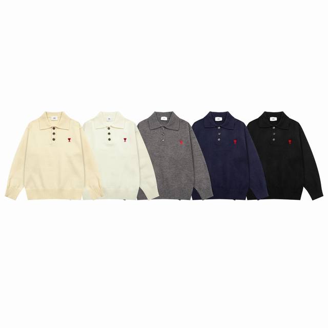 8175 Ami Paris Autumn/Winter New Arrival Classic Embroidered Small Heart Wool Am