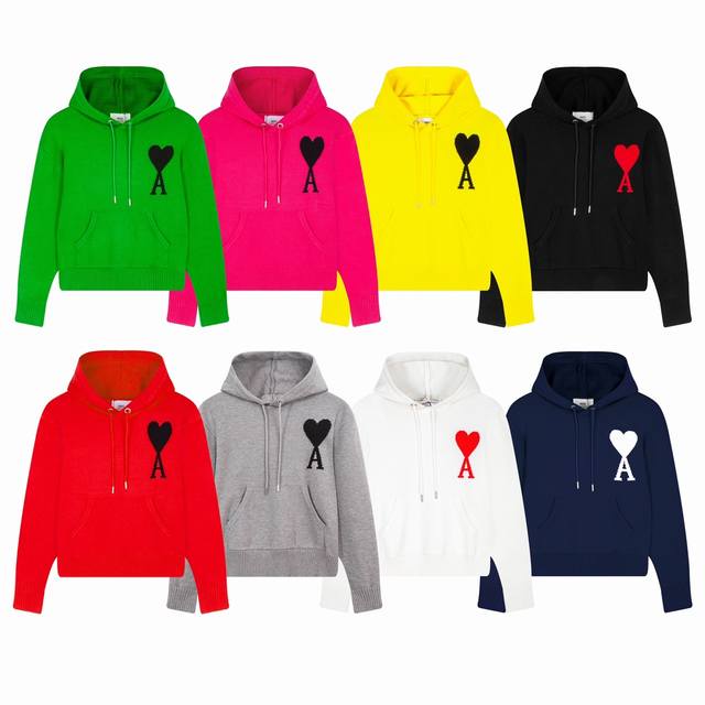 Cya46 Ami Paris 22 Spring and Summer New Arrival Big Heart Letter A Pullover Woo
