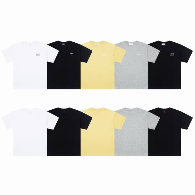 1199 Ami Paris 23 Autumn/Winter New Arrival Small Letter Print Short Sleeve T-sh