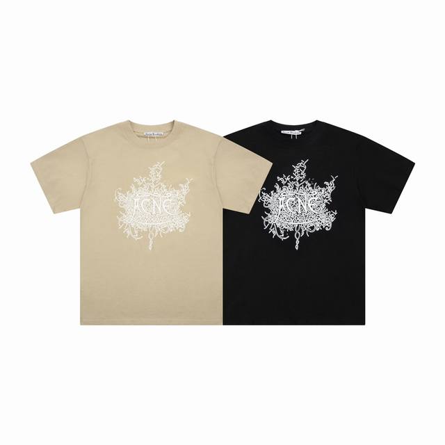 1197 Acne Studios new brand logo luminous pattern round neck pure cotton loose s