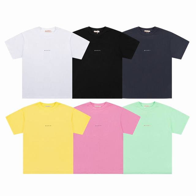 1169 Marni Spring new cotton logo print short-sleeved T-shirt. Original purchase