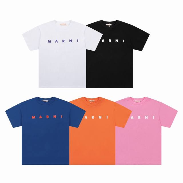 1168 Marni Spring new cotton logo print short-sleeved T-shirt. Original purchase