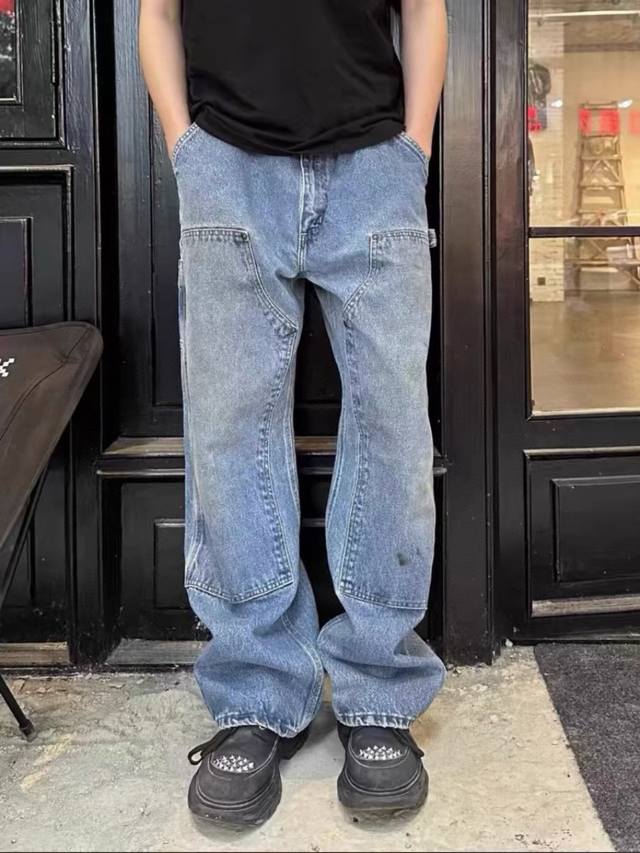Style No. 6003 Independent Carhartt B73 distressed washed jeans overalls lumberj