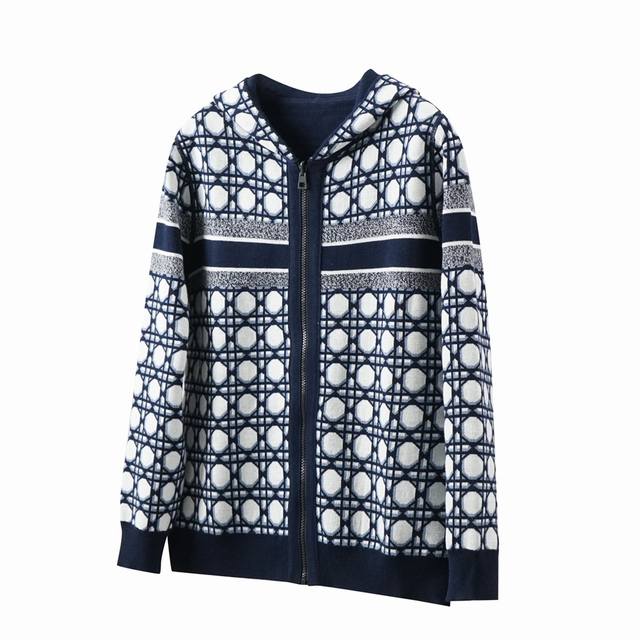 D12 Dior 24Fw Alpine Ski Collection Double-Sided Cashmere Zippered Hooded Jacket