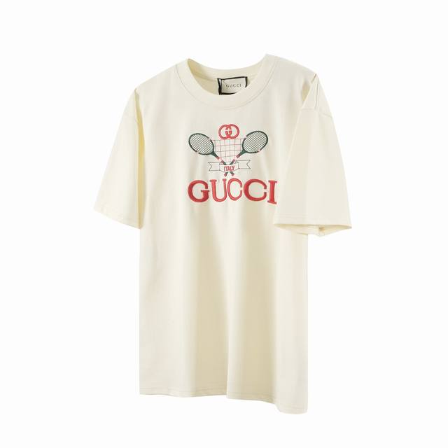 Special Price: Gucci Classic Embroidered Badminton Racket Short Sleeve Original