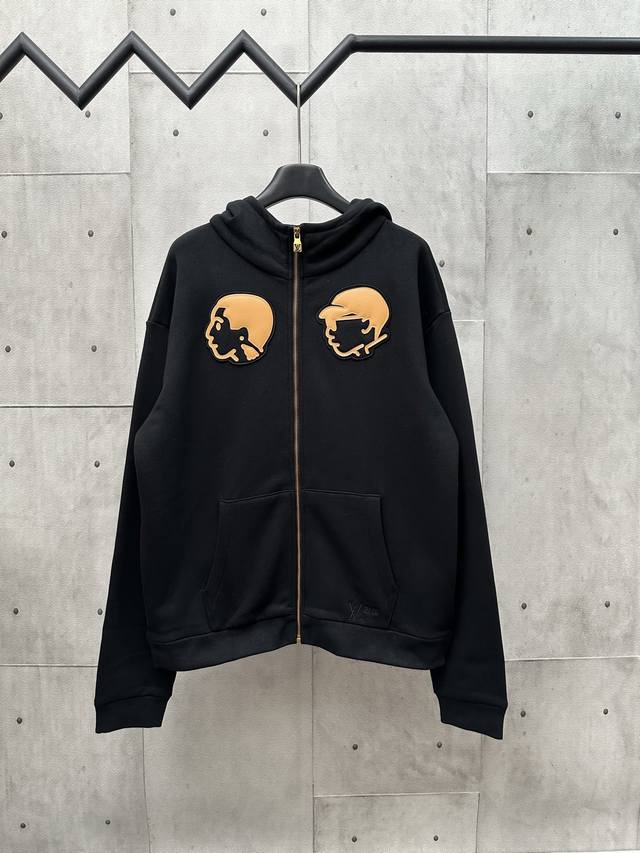 Louis Vuitton's Fall 25 collaboration with Nigo's head portrait zip-up hooded sw
