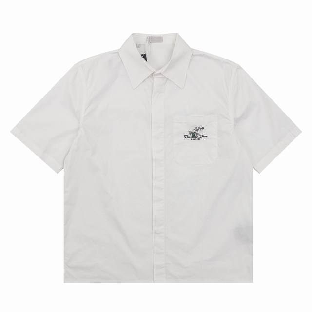 Dior Dior pocket floral embroidered short-sleeved shirt Size: Xs-L