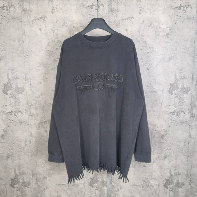 Blcgcropped T-Shirt In Black Faded 25Fw Logo letter patch embroidery washed tass