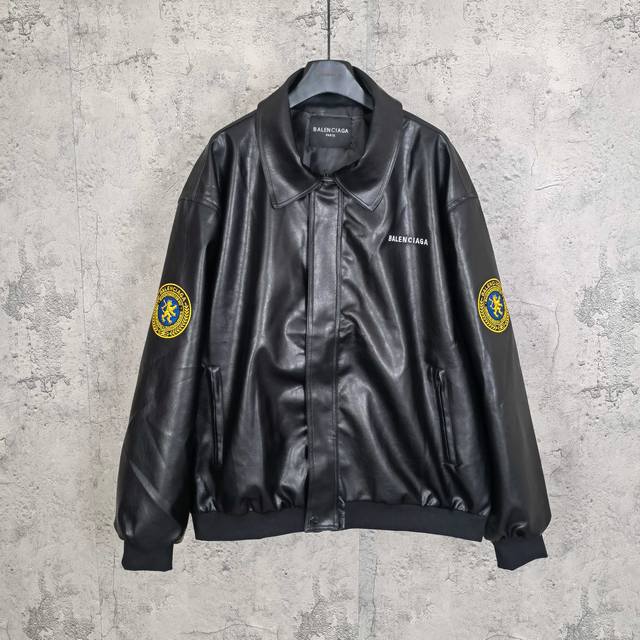 Blcgmen's Taxi Jacket In Black 25Fall Autumn and Winter Series Round Badge Embro