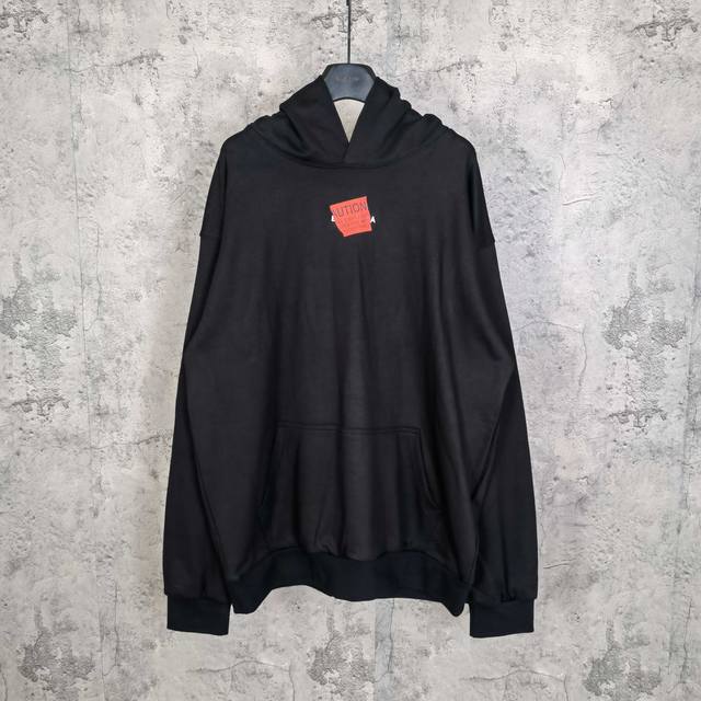 Blcgtaped Balenciaga Back Hoodie Medium Fit In Faded Black 25Fw Micro-logo embro