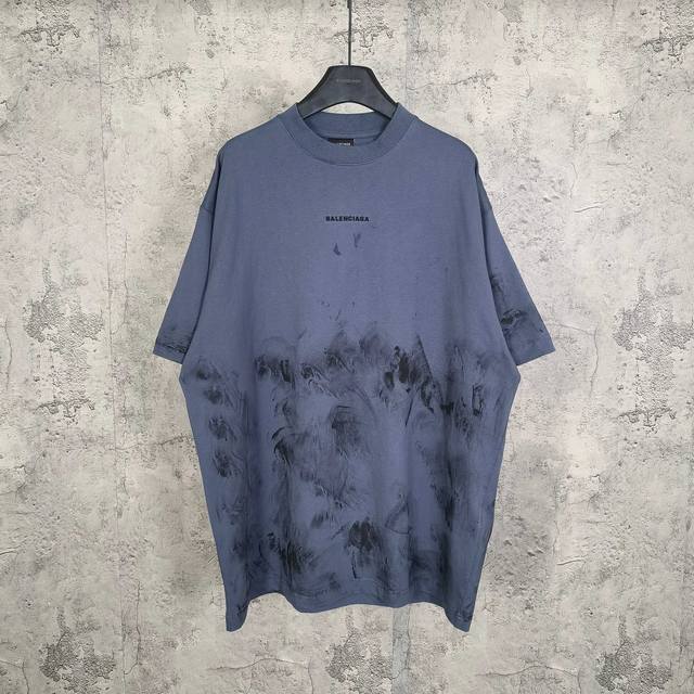 Blackback T-Shirt Medium Fit In Grey 25Fall new logo embroidery, washed, distres