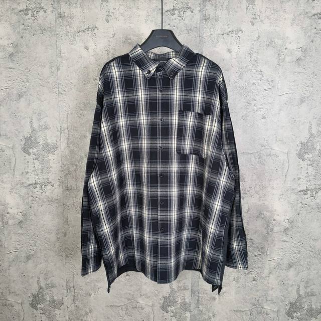 Blcghybrid Overshirt In Black Grey 25Fall new plaid patchwork double-sided jacke