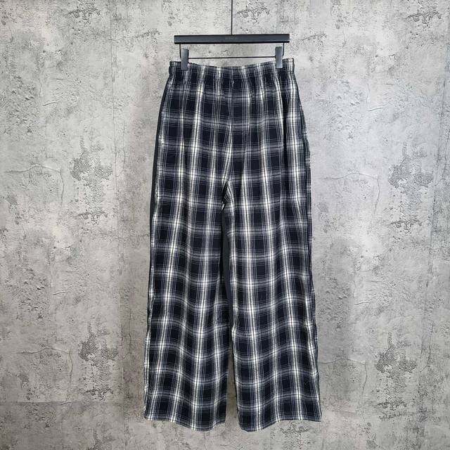 Blcghybrid Overshirt 25Fall new plaid patchwork double-sided trousers sports pan
