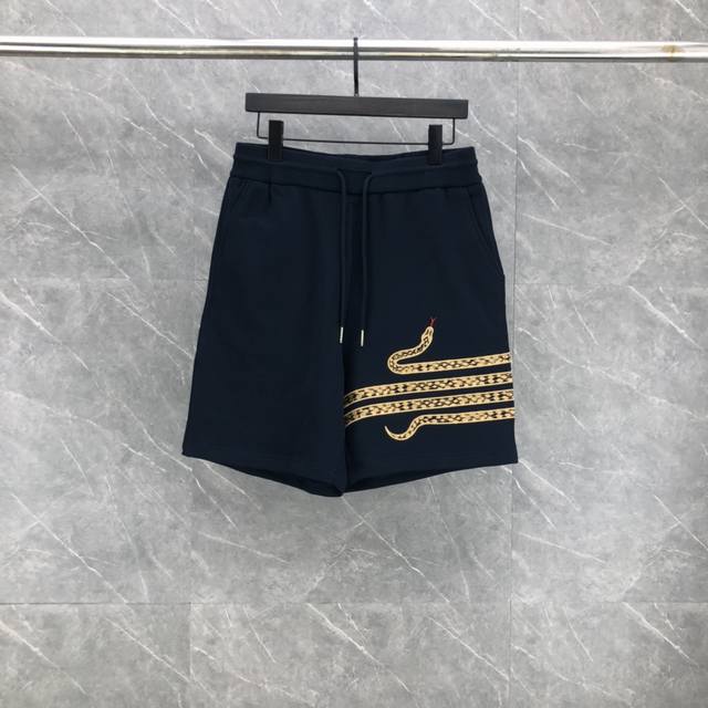 Embroidered Snake-shaped Cotton Custom Shorts Sizes: 1-5 Colors: White and Navy