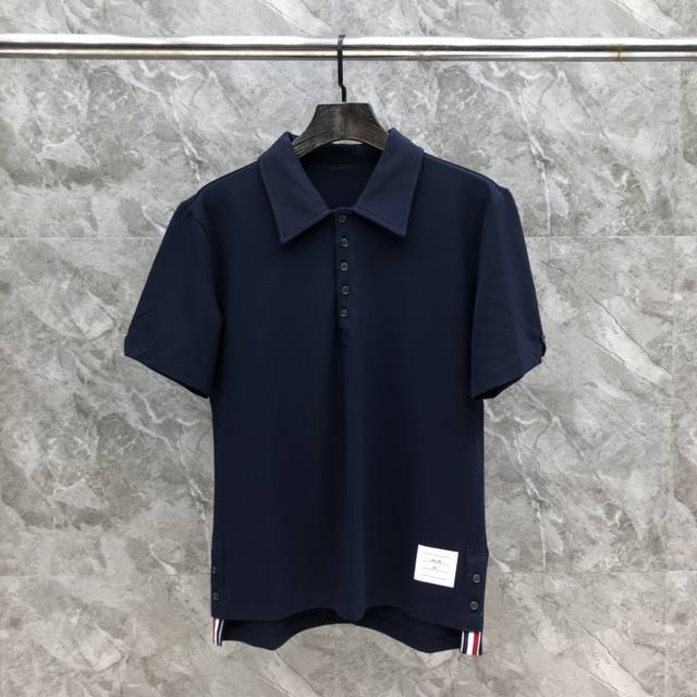 High-end version heavy Roman pattern lapel Polo Sizes: 1-5 Colors: Navy, Gray