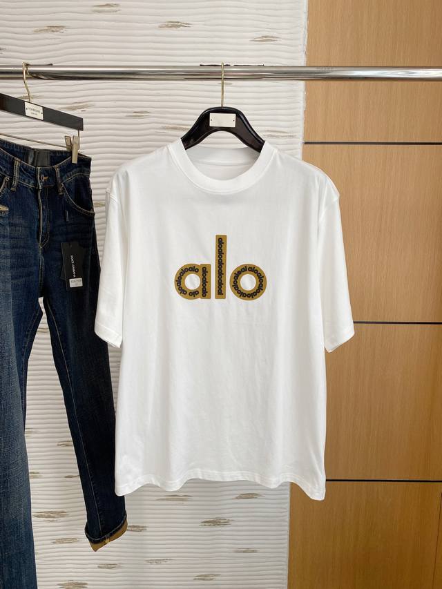 Alo 25 new men's round neck short-sleeved T-shirt with outstanding design highli