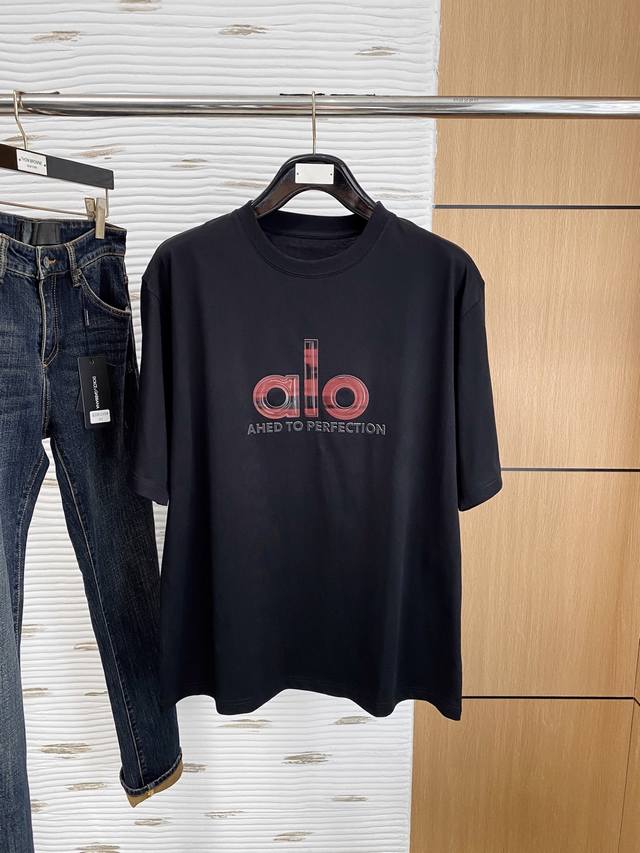 Alo 25 new men's round neck short-sleeved T-shirt with outstanding design highli