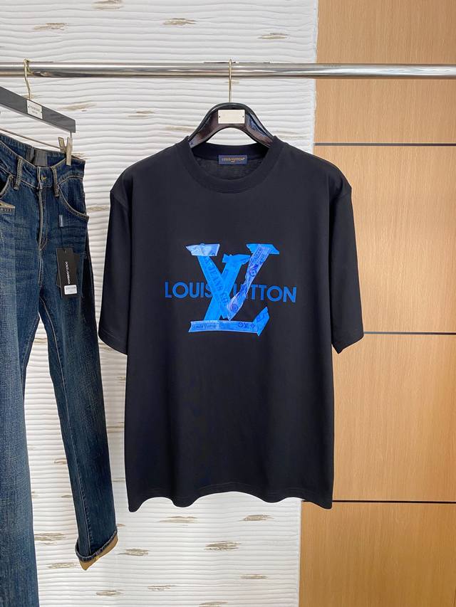 Lv*25 new men's round neck short-sleeved T-shirt with outstanding candy-colored