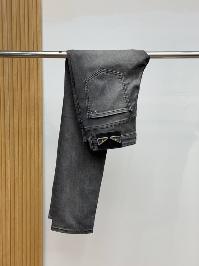 Summer thin Fendi 25Fw spring and summer new jeans original color denim fashiona