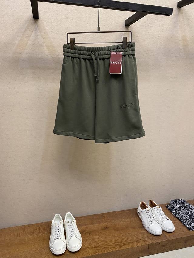 Gucci embroidered cotton shorts Fabric selection: Single-sided fish scale fabric