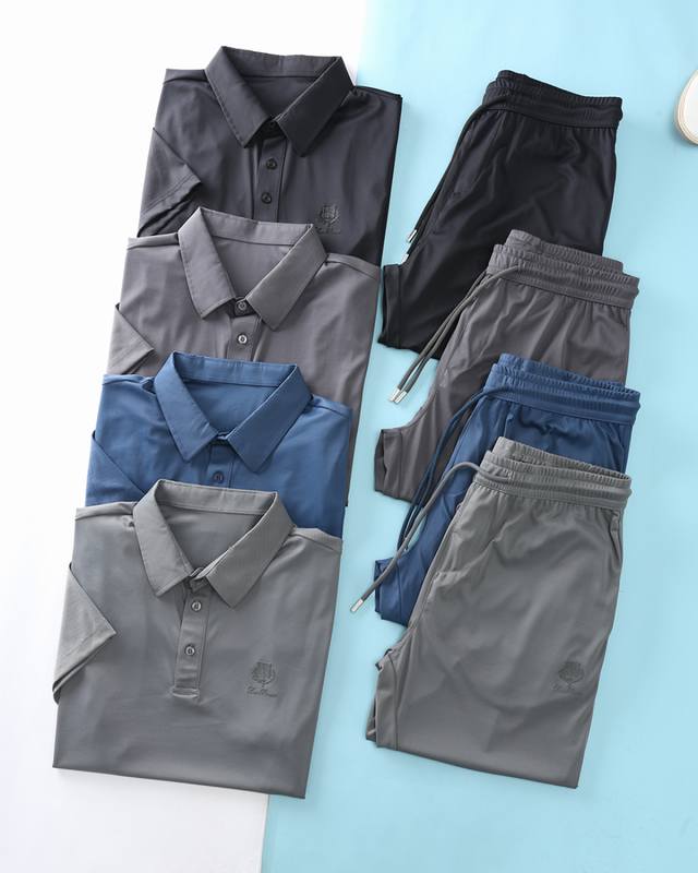 New Lor* Piana Ss summer collection: men's classic business casual short-sleeved