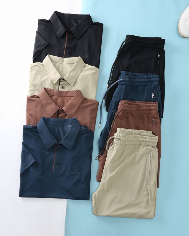 New Lor* Piana Ss summer collection, featuring a men's classic badge-embroidered