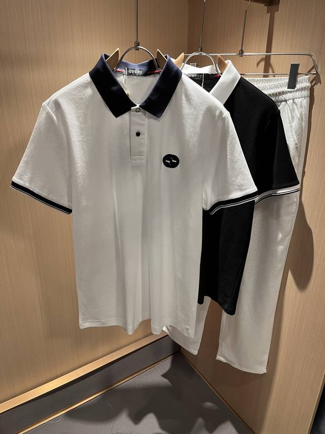 Guc*I Guc's new 2025 spring and summer short-sleeved polo shirt, rarely availabl