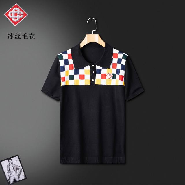 Casa 2025 new summer men's short-sleeved sweater ice silk knit sweater, super cl