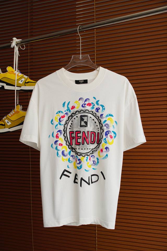 Fendi-2025 Spring and Summer new unisex couple's casual loose cotton round neck