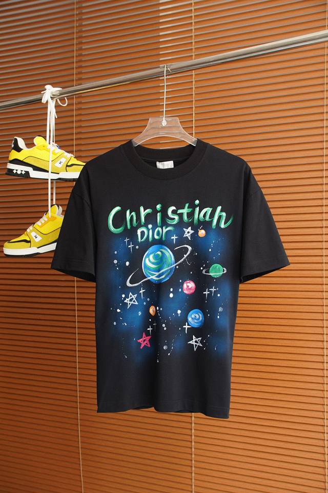 Dior-2025 Spring and Summer new unisex couple's casual loose cotton round neck s