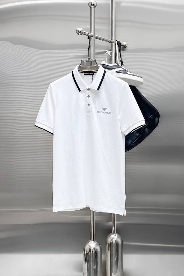 Armani 2025Ss new summer logo men's lapel polo shirt! A classic business style f