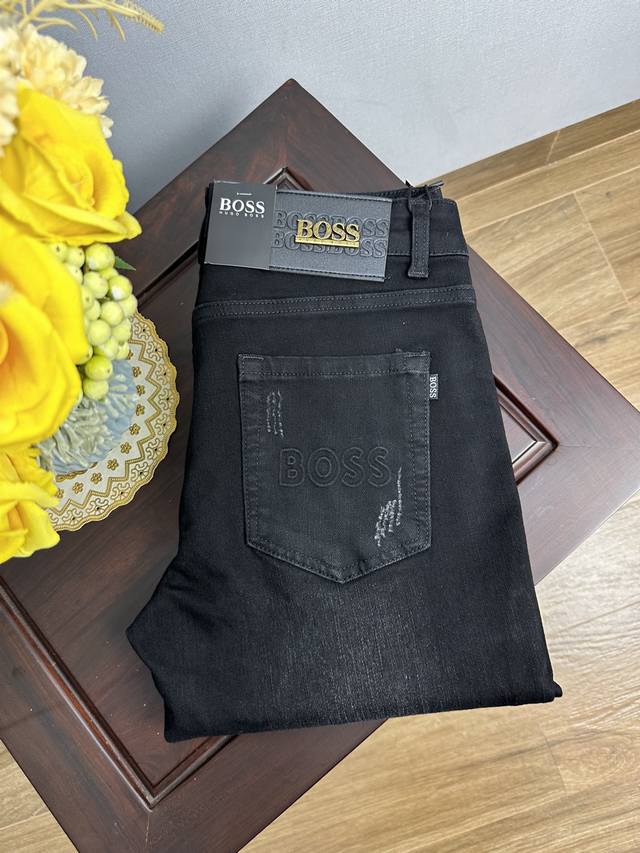 Classic, luxurious, and trendy, these Boss men's jeans feature a slim fit and th