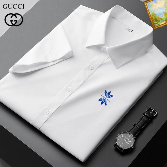 Gucci 2025 new European men's short-sleeved shirt, a high-end version! Custom-ma