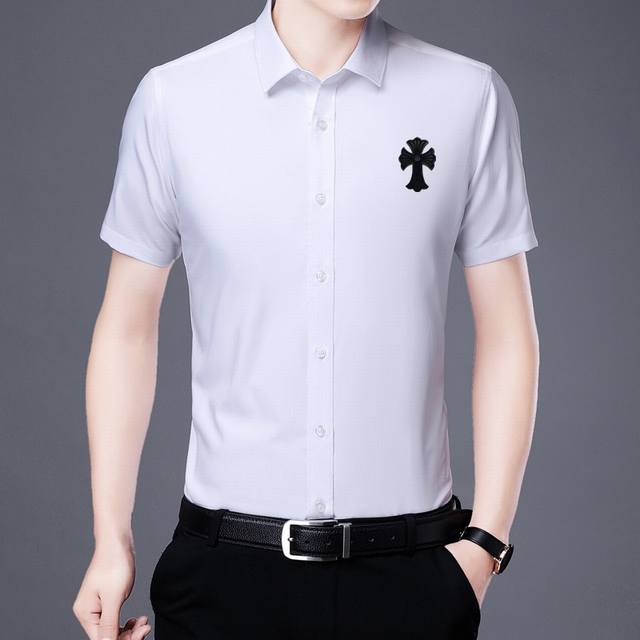 Chrome Hearts European 2025Ss new men's short-sleeved shirt, a high-end version!