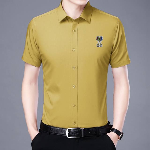 Amini European 2025Ss new men's short-sleeved shirt, a high-end version! Custom-