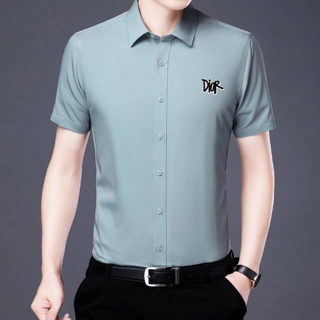 Dior European 2025Ss new men's short-sleeved shirt, a high-end version! Custom-m