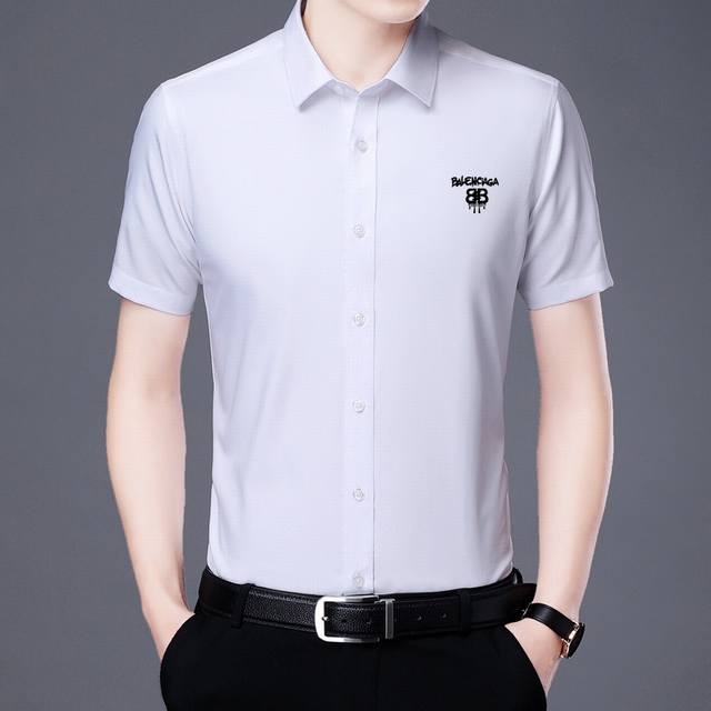 Balenciaga European 2025Ss new men's short-sleeved shirt, a high-end version! Cu