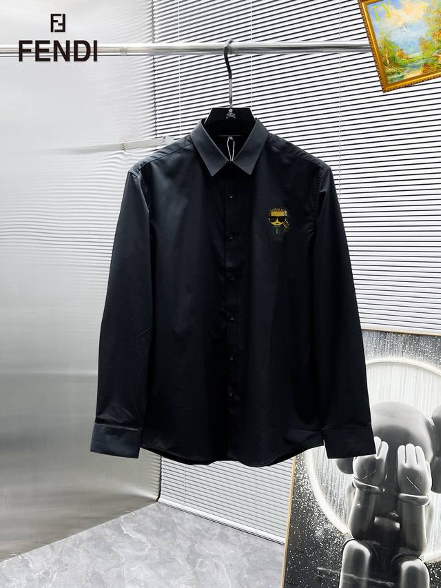 Fendi's new 2025Ss long-sleeved shirt, a high-end version! Custom-made fabrics a