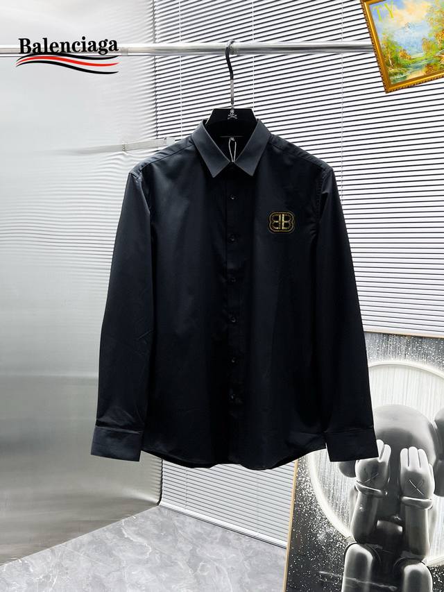 Balenciaga 2025Ss new long-sleeved shirt, a high-end version! Custom-made fabric