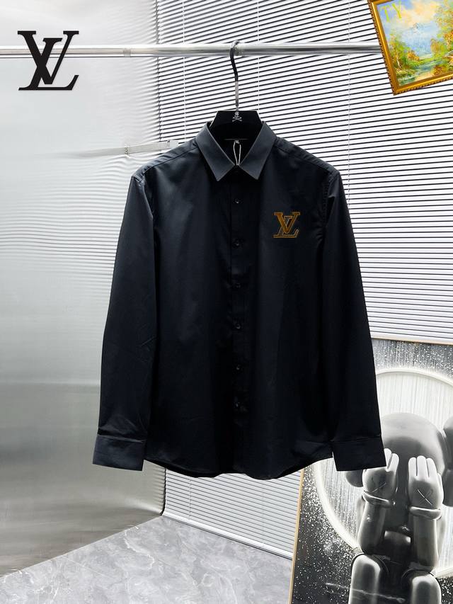 Lv 2025Ss new long-sleeved shirt, high-end version! Custom-made fabrics are brea