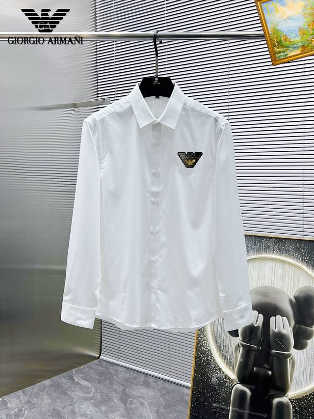 Armani 2025Ss new long-sleeved shirt, a high-end version! Custom-made fabrics ar