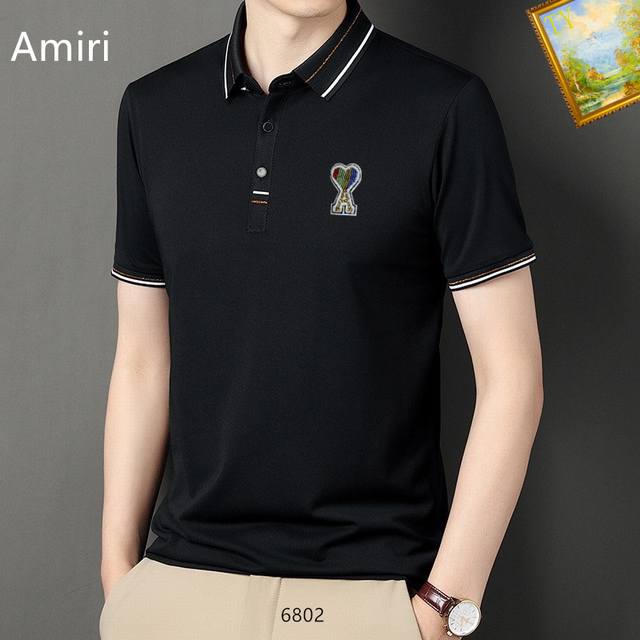 Amiri European-made 2025Ss new men's short-sleeved shirt, a high-end custom-made