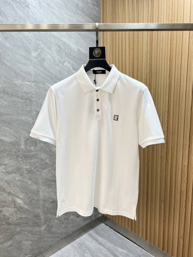 Fendi 2025 Spring/Summer New Arrivals. Lapel, short-sleeved polo shirt with all