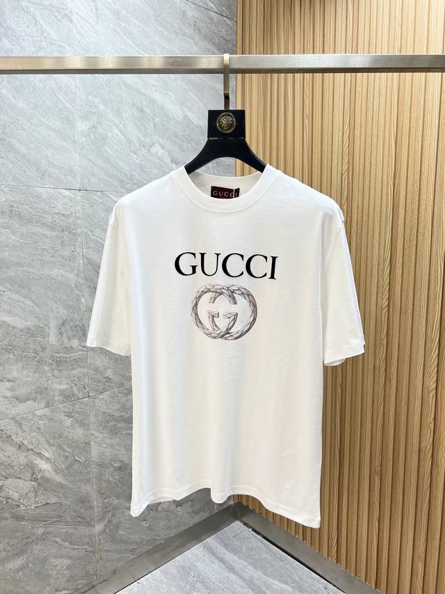 Gucci 2025 Spring/Summer New Arrivals. Mercerized cotton round-neck short-sleeve