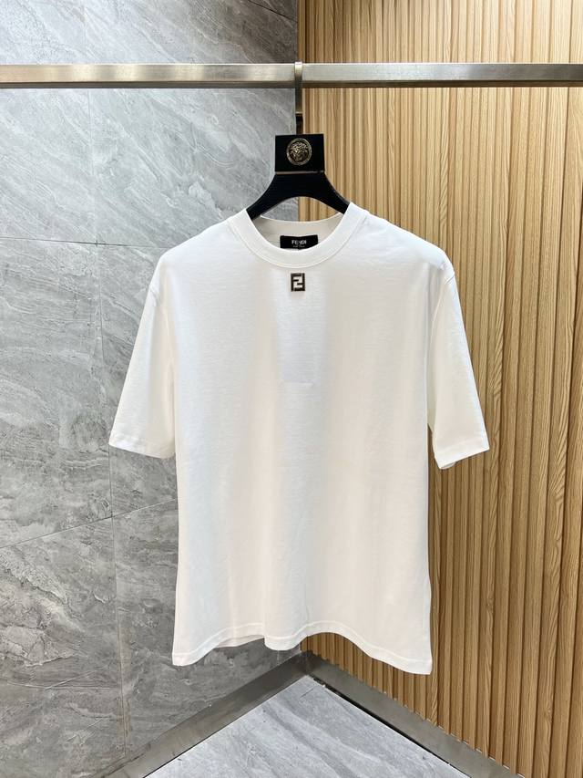 Fendi 2025 Spring/Summer New Arrivals. Mercerized cotton round-neck short-sleeve